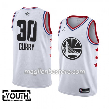 Maglia Golden State Warriors Stephen Curry 30 2019 All-Star Jordan Brand Bianco Swingman - Bambino
